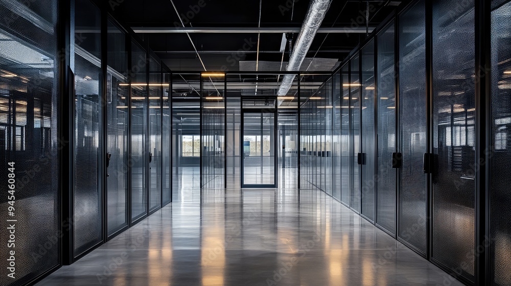 Contemporary data center featuring industrial minimalism, glass enclosures, and award-winning photography aesthetics. Contemporary data center featuring industrial minimalism, glass enclosures, and award-winning photography aesthetics.