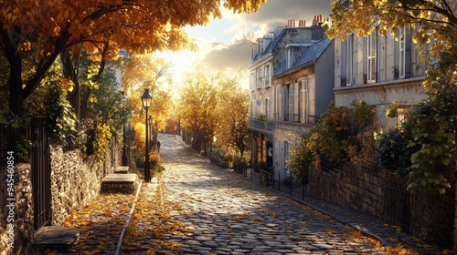 Fototapeta Naklejka Na Ścianę i Meble -  Paris Montmartre Autumn Afternoon