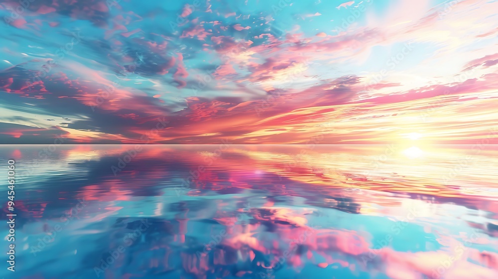 Pink Sunset Over The Ocean Pink Sunset Over The Ocean