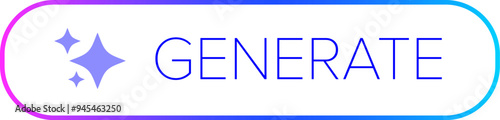 AI generated ultraviolet neon button for artificial intelligence generate app vector design. Artificial intelligence generate button for web application and AI generation online tool UI