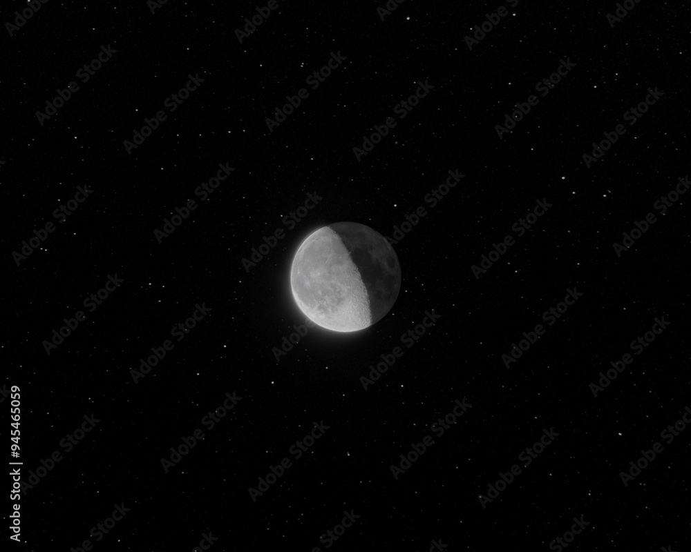 Luna parzialmente oscurata con cielo stellato Luna parzialmente oscurata con cielo stellato