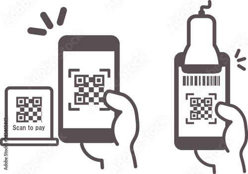 キャッシュレス決済　ORコード　バーコード決済