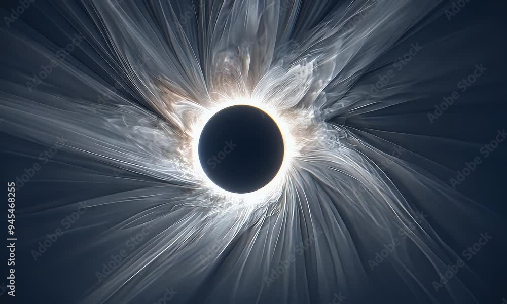 A stunning solar eclipse captured with radiant corona and solar flares.
