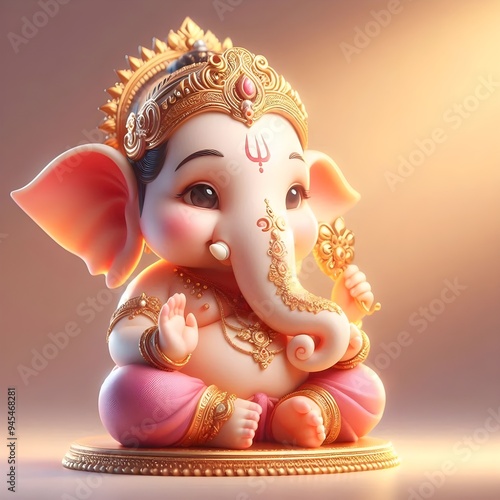 Cute Lord Ganesha Hindu God Ganpati - Ganesh Chaturthi Festival photo