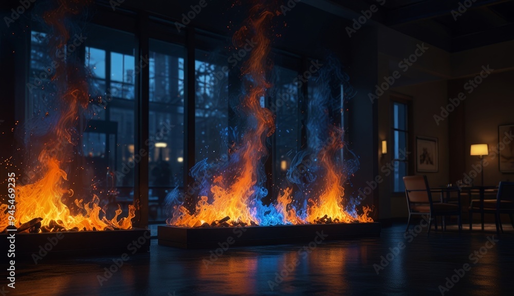 Vibrant Indoor Flame Display Vibrant Indoor Flame Display