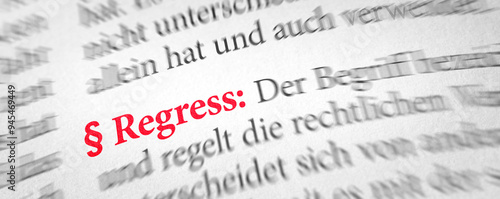 Fotografie Wörterbuch mit dem Begriff Regress