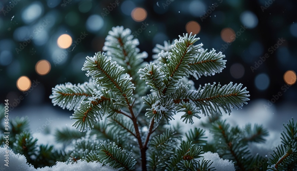 Winter Scene with Snowy Pine Winter Scene with Snowy Pine