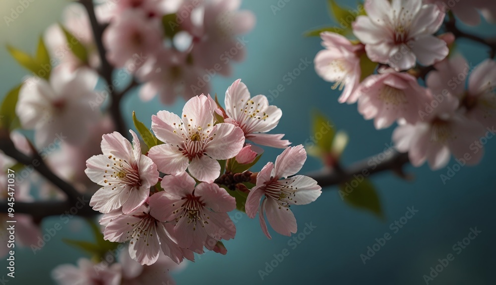 Obraz premium Delicate Cherry Blossom Garden Scene