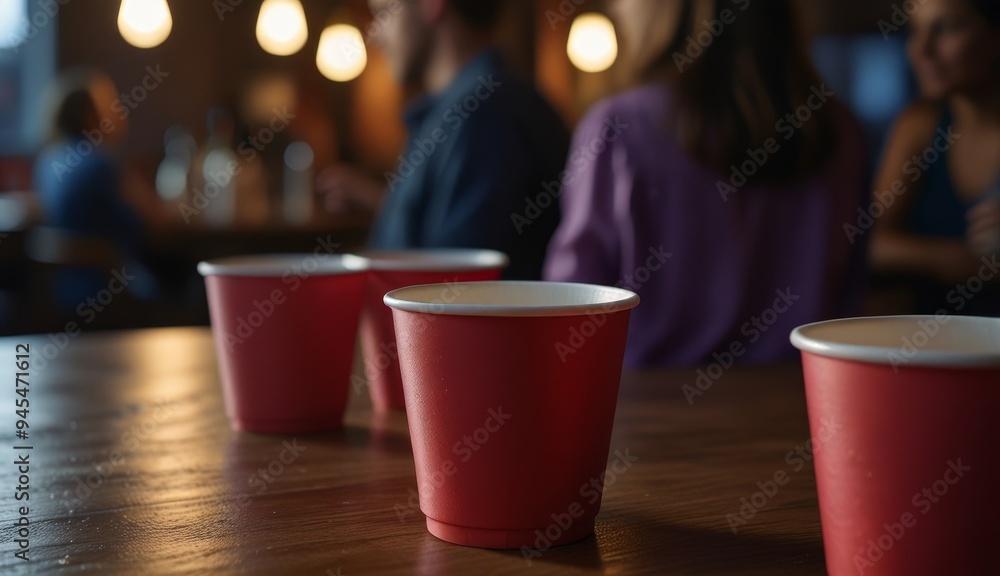Casual Gathering with Red Cups Casual Gathering with Red Cups