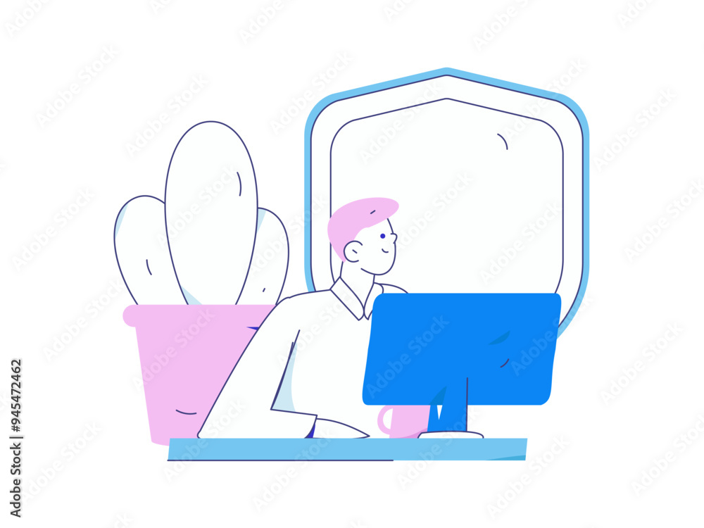 Business network security character flat vector concept operation hand drawn illustration
Business network security character flat vector concept operation hand drawn illustration