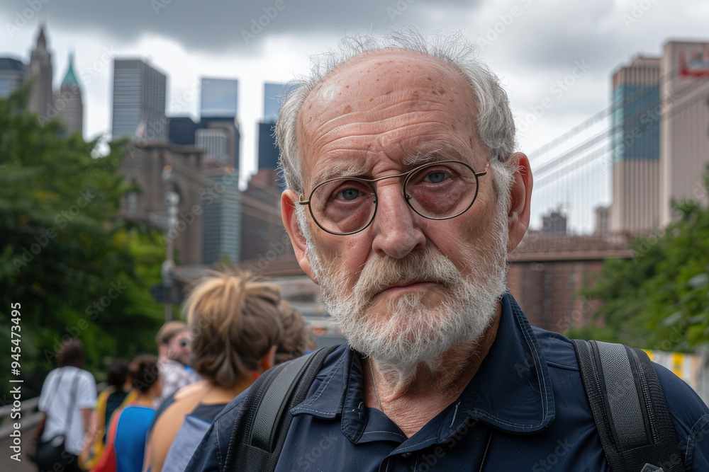 Old Man in the City on a Cloudy Day Old Man in the City on a Cloudy Day
