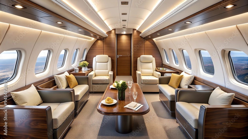Luxurious Business Jet Interior Featuring Elegant Cabin Details and Premium Comfort for Exclusive Air Travel Luxurious Business Jet Interior Featuring Elegant Cabin Details and Premium Comfort for Exclusive Air Travel