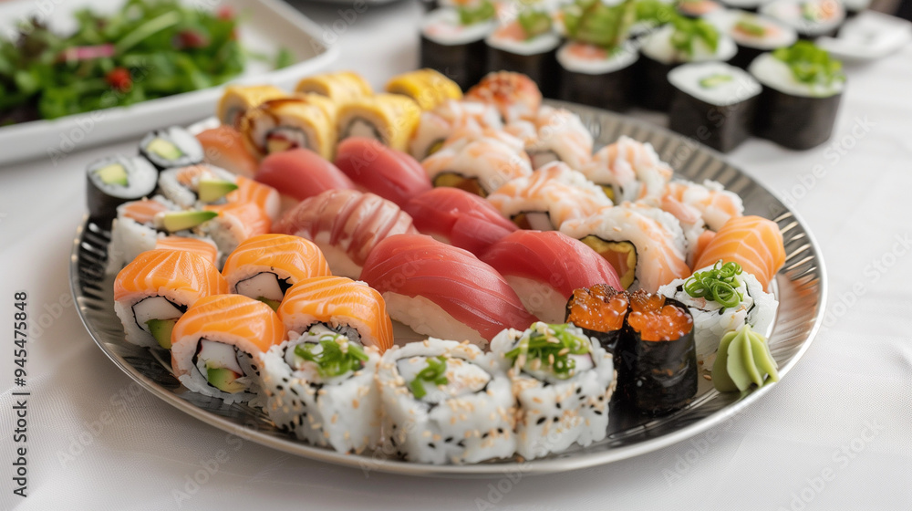 Close-up of a delicious sushi dish