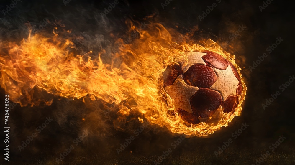 Fototapeta premium Flaming Soccer Ball.