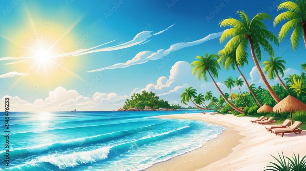 beach with palm trees beach with palm trees
