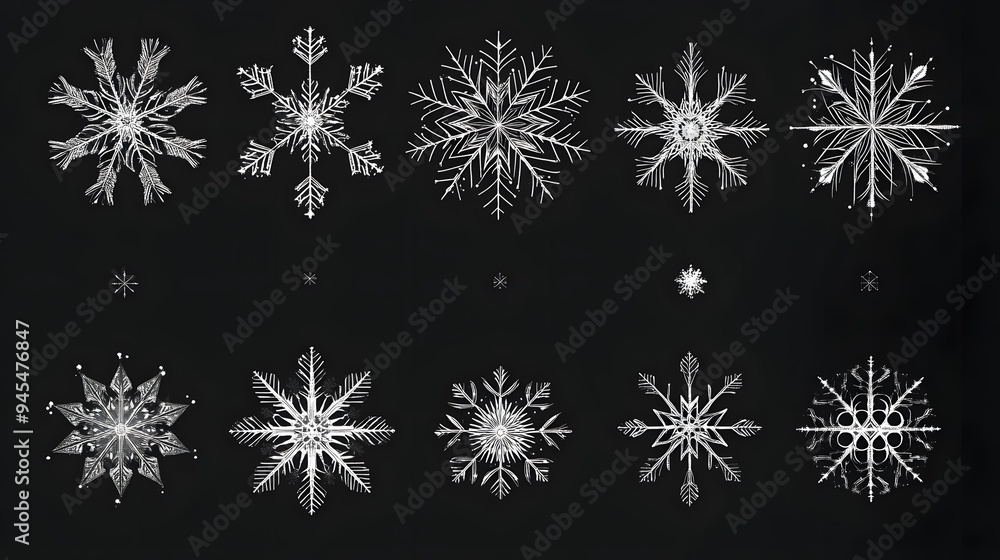 Christmas snowflake vectors with a minimalist design and simple geometric shapes Christmas snowflake vectors with a minimalist design and simple geometric shapes