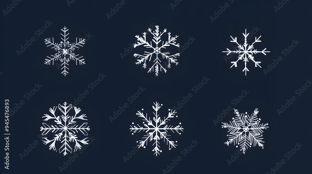 Christmas snowflake vectors with a minimalist design and simple geometric shapes Christmas snowflake vectors with a minimalist design and simple geometric shapes