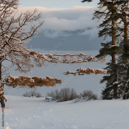 snow covered trees