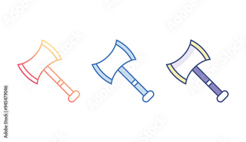 Axe icon design with white background stock illustration