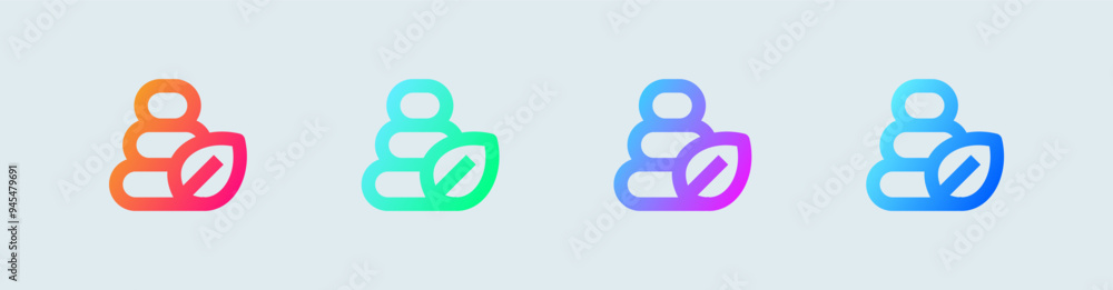 Meditation line icon in gradient colors. Relaxation signs vector illustration. Meditation line icon in gradient colors. Relaxation signs vector illustration.