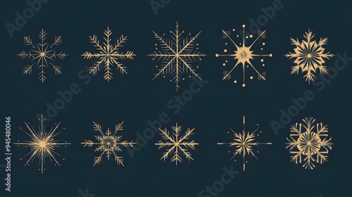 Wallpaper Mural Christmas snowflake vectors with a minimalist design and simple geometric shapes Torontodigital.ca