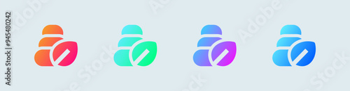 Meditation solid icon in gradient colors. Relaxation signs vector illustration.