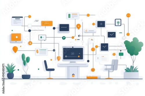 Wallpaper Mural  The focus is on AI-driven advertising, depicted in a clean and modern style. Generative AI Torontodigital.ca