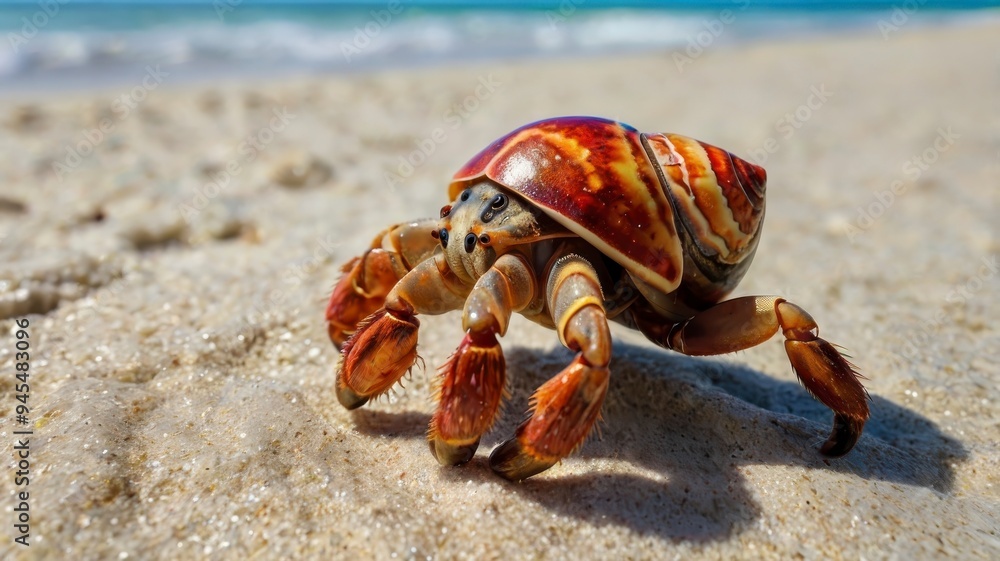 Hermit crab closeup tropical beach Hermit crab closeup tropical beach