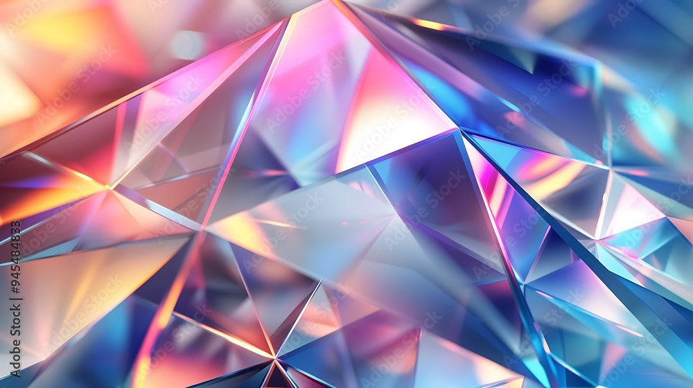 Geometric Abstract Background with Prismatic Overlaps Geometric Abstract Background with Prismatic Overlaps