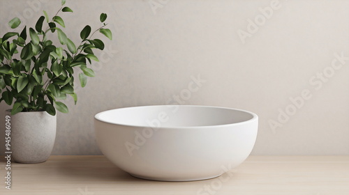 Wallpaper Mural White Bowl Mockup. Torontodigital.ca