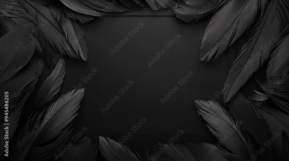 Black Feathers Frame Mockup Black Feathers Frame Mockup