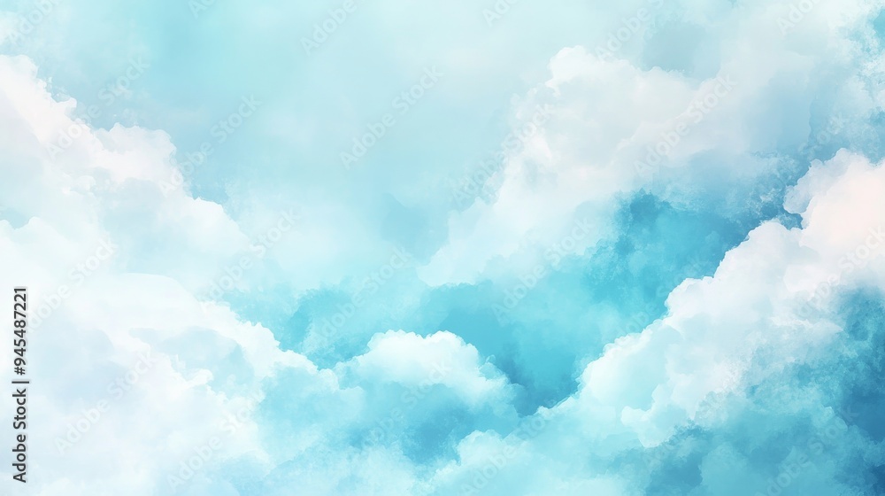 Watercolor Cloudscape Background. Watercolor Cloudscape Background.