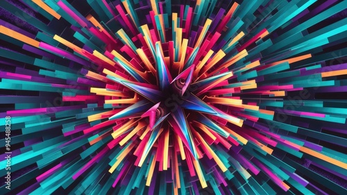 Vibrant Abstract Shape in 3D Render