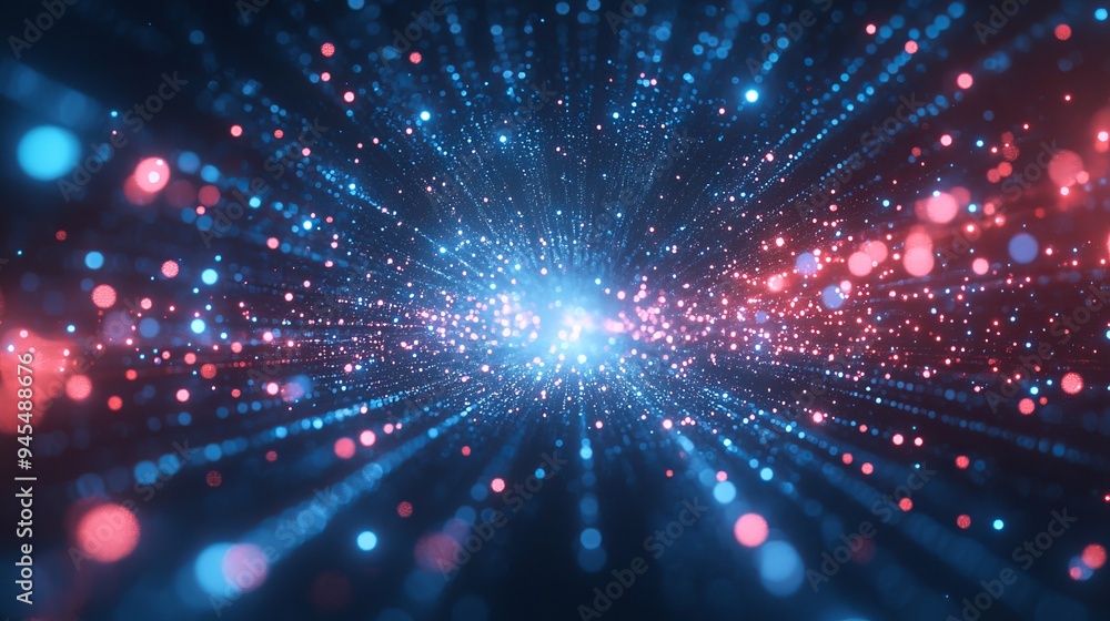Colorful light particles creating an abstract cosmic background at night Colorful light particles creating an abstract cosmic background at night