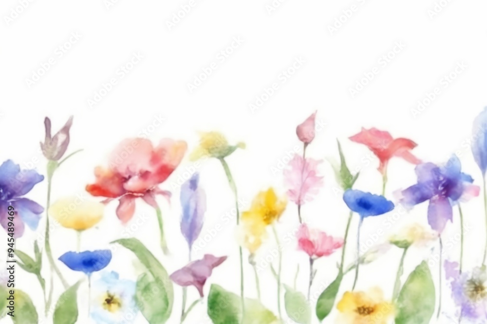 Fototapeta premium flores silvestres pintadas en acuarela