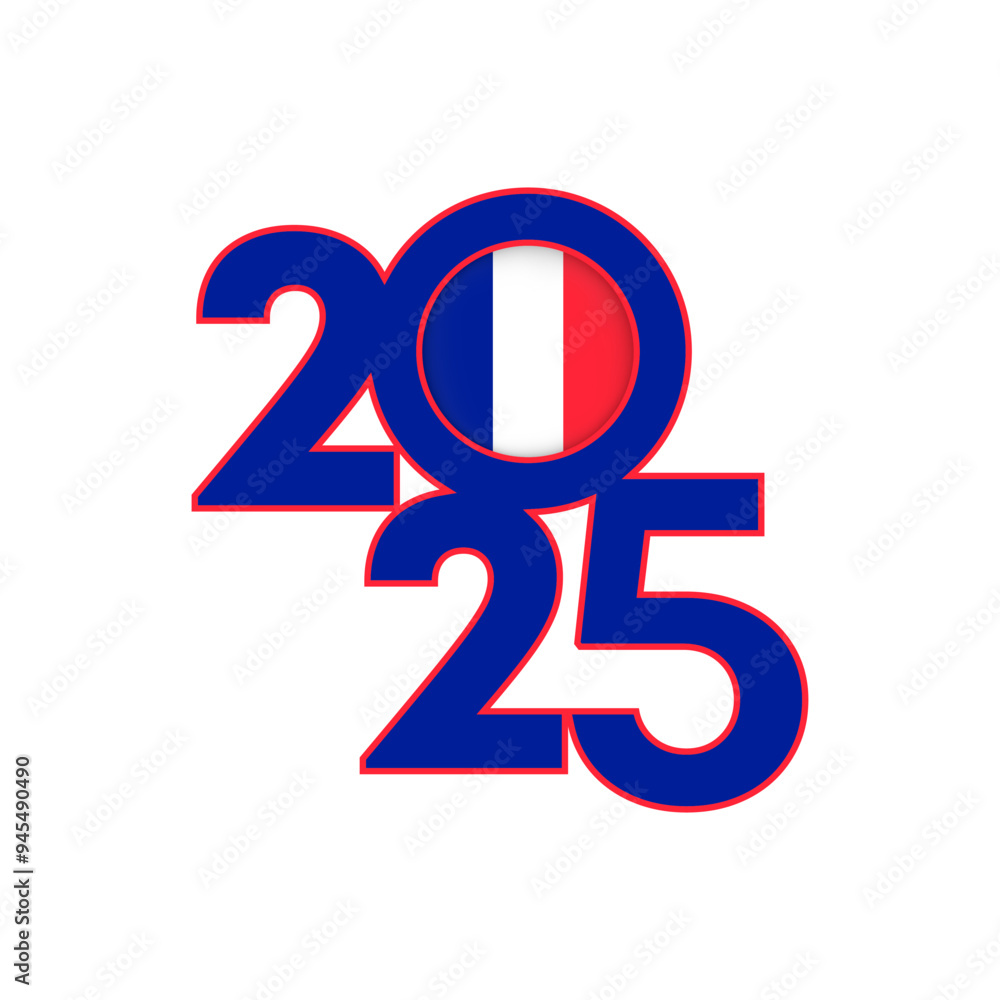 2025 banner with Reunion flag inside. Vector illustration. 2025 banner with Reunion flag inside. Vector illustration.