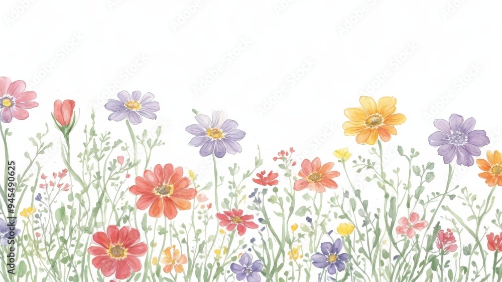 flores silvestres pintadas en acuarela flores silvestres pintadas en acuarela