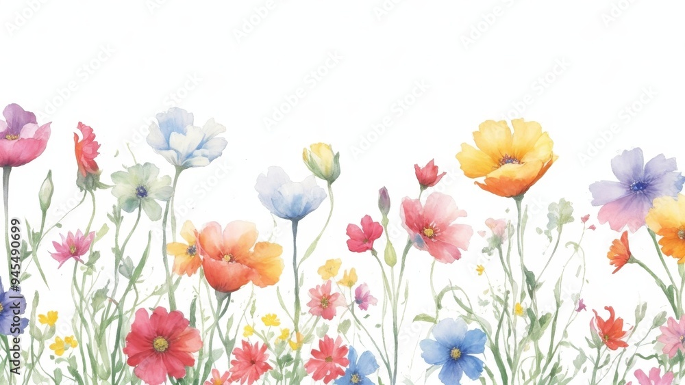 flores silvestres pintadas en acuarela flores silvestres pintadas en acuarela