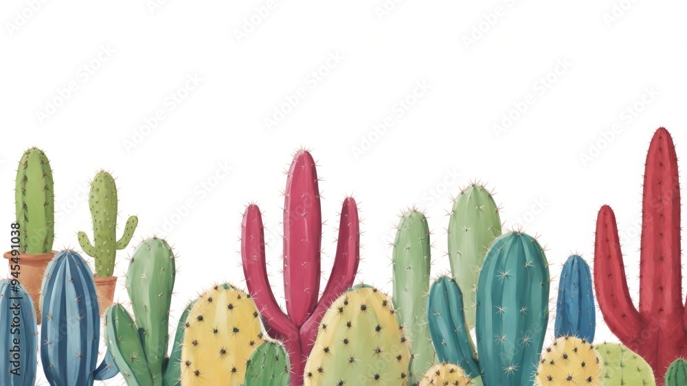 cactus acuarela sobre fondo blanco cactus acuarela sobre fondo blanco
