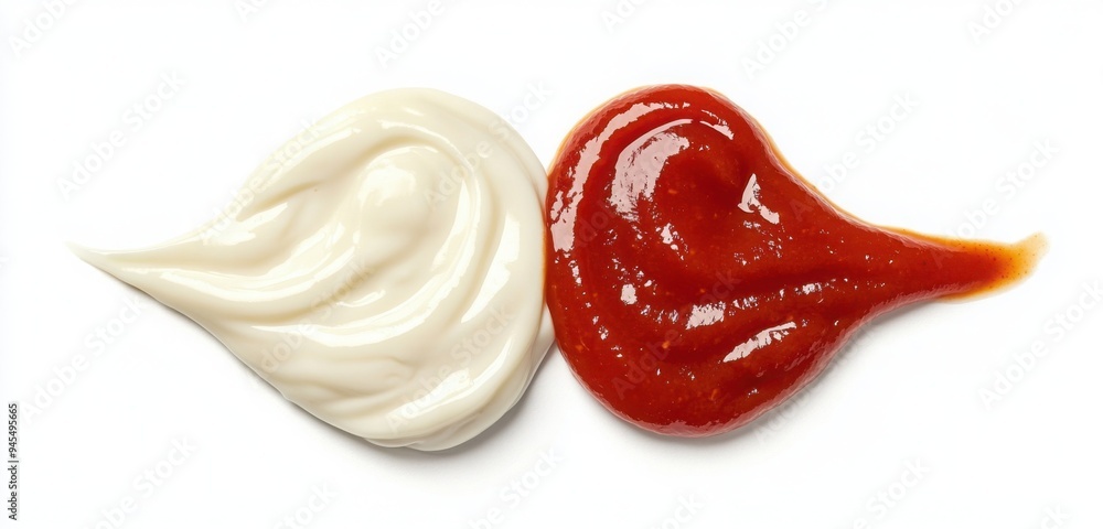 Ketchup and mayonnaise background Ketchup and mayonnaise background