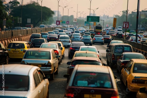Rush hour. Traffic Jam In Delhi, India Rush hour. Traffic Jam In Delhi, India