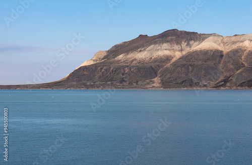 Characteristic landscape of the Svalbard Islands photo