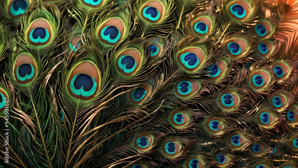 Obraz premium Peacock feathers background