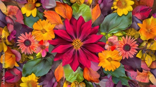 Wallpaper Mural A Vibrant Bouquet of Autumn Flowers Torontodigital.ca