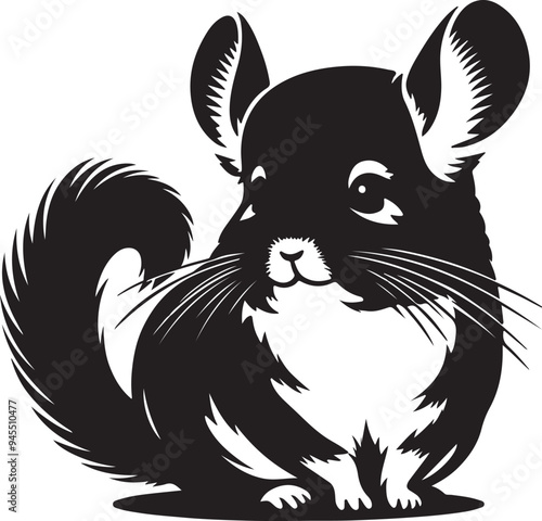 cute chinchilla vector silhouette