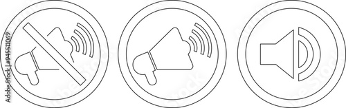 sound vector art, do not disturb sign, no sound line icon, no sound line.eps