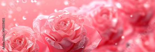 abstract beautiful background of pink roses in full frame
