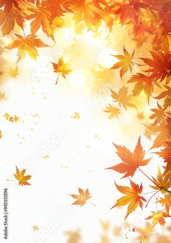 Golden Autumn Maple Leaf Background