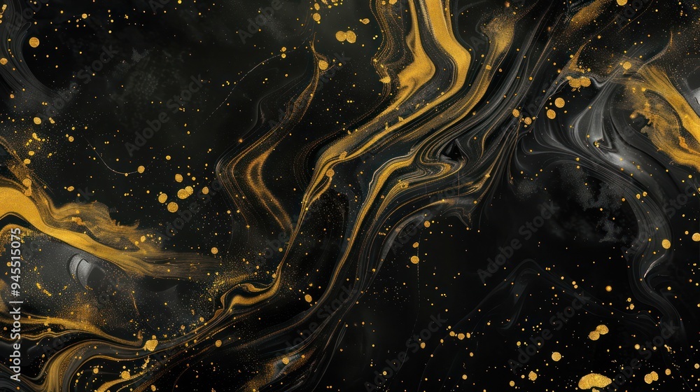 Abstract Gold and Black Swirls Abstract Gold and Black Swirls