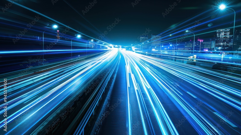 Cityscape Light Trails at Night Cityscape Light Trails at Night